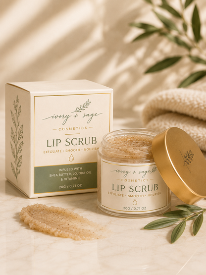 Ivory & Sage Nourishing Lip Scrub Exfoliate, Smooth & Hydrate Dry Lips