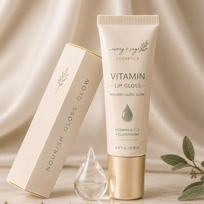 Vitamin Lip Gloss, Nourishing Shine with Vitamins A, C, E & Glutathione